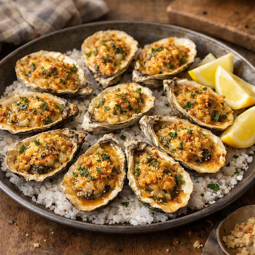Huîtres gratinées épicées