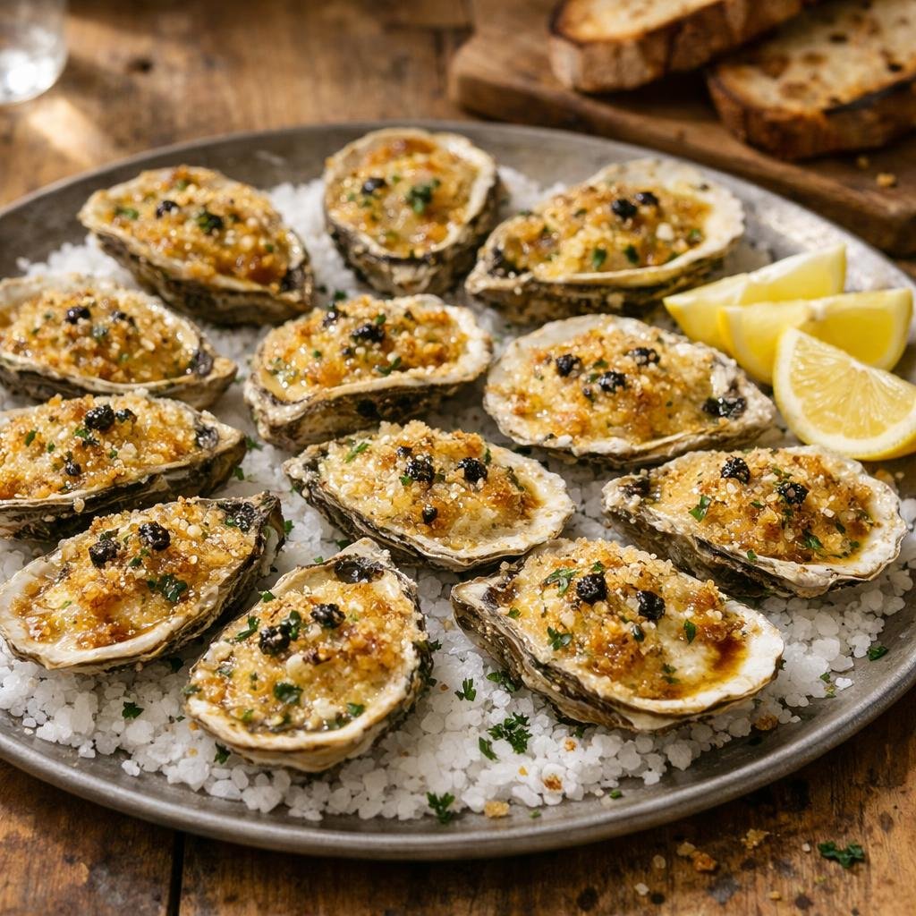 Huîtres gratinées truffe
