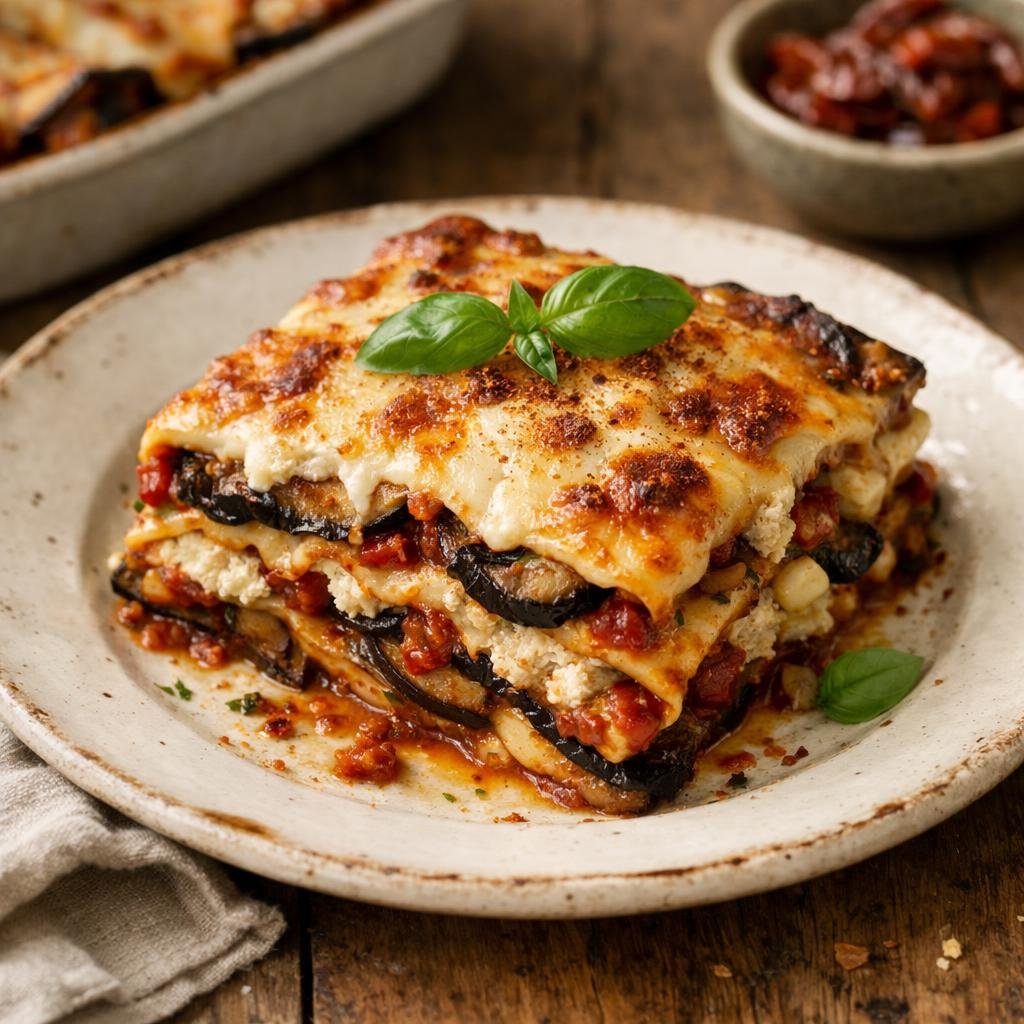 Lasagnes d'aubergine ancho
