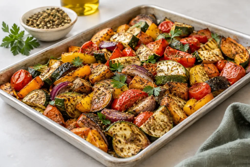 Légumes rôtis au zaatar, cuisson parfaite