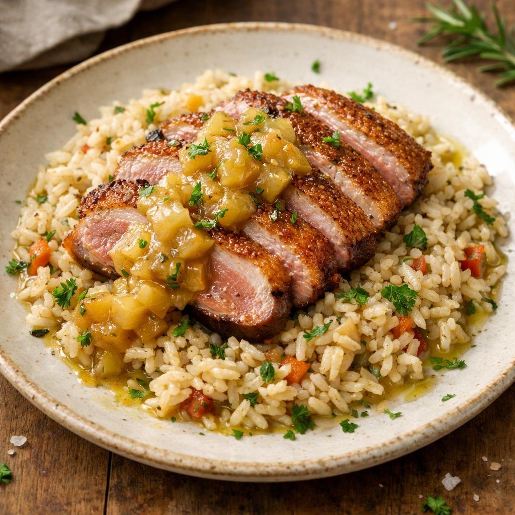 Magret au pilaf provençal