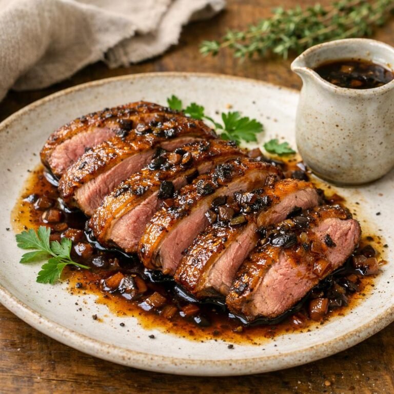 Magret de canard à l'ail noir