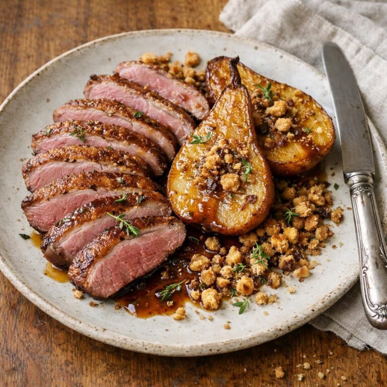 magret de canard poires