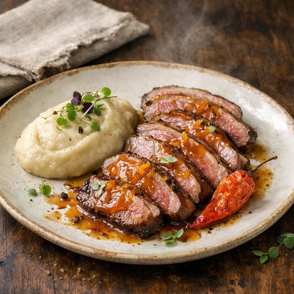 Magret de canard laqué