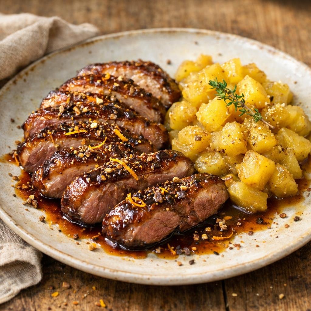 Magret de canard laqué