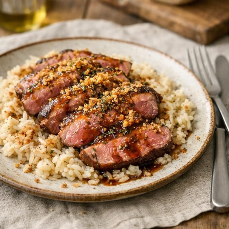 Magret de canard pilaf