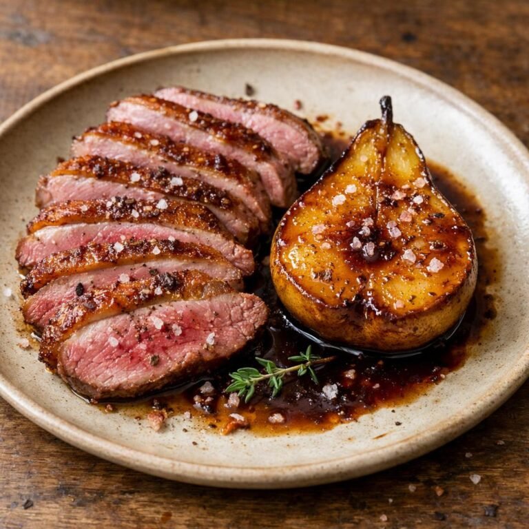 Magret de canard poires