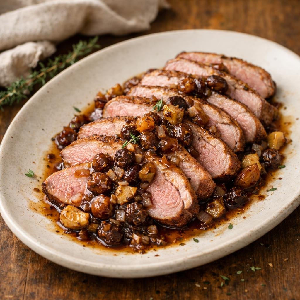 Magret de canard raisins