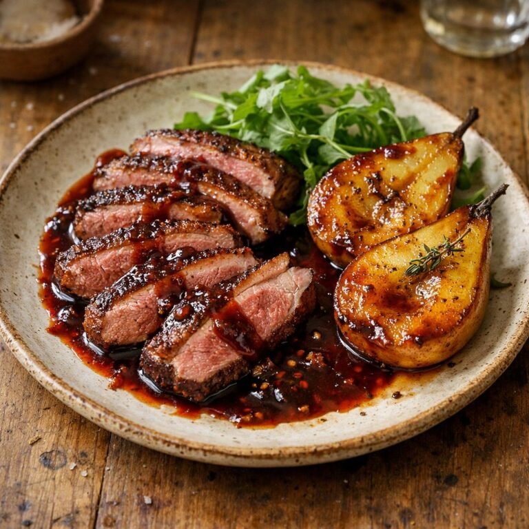 magret de canard poires