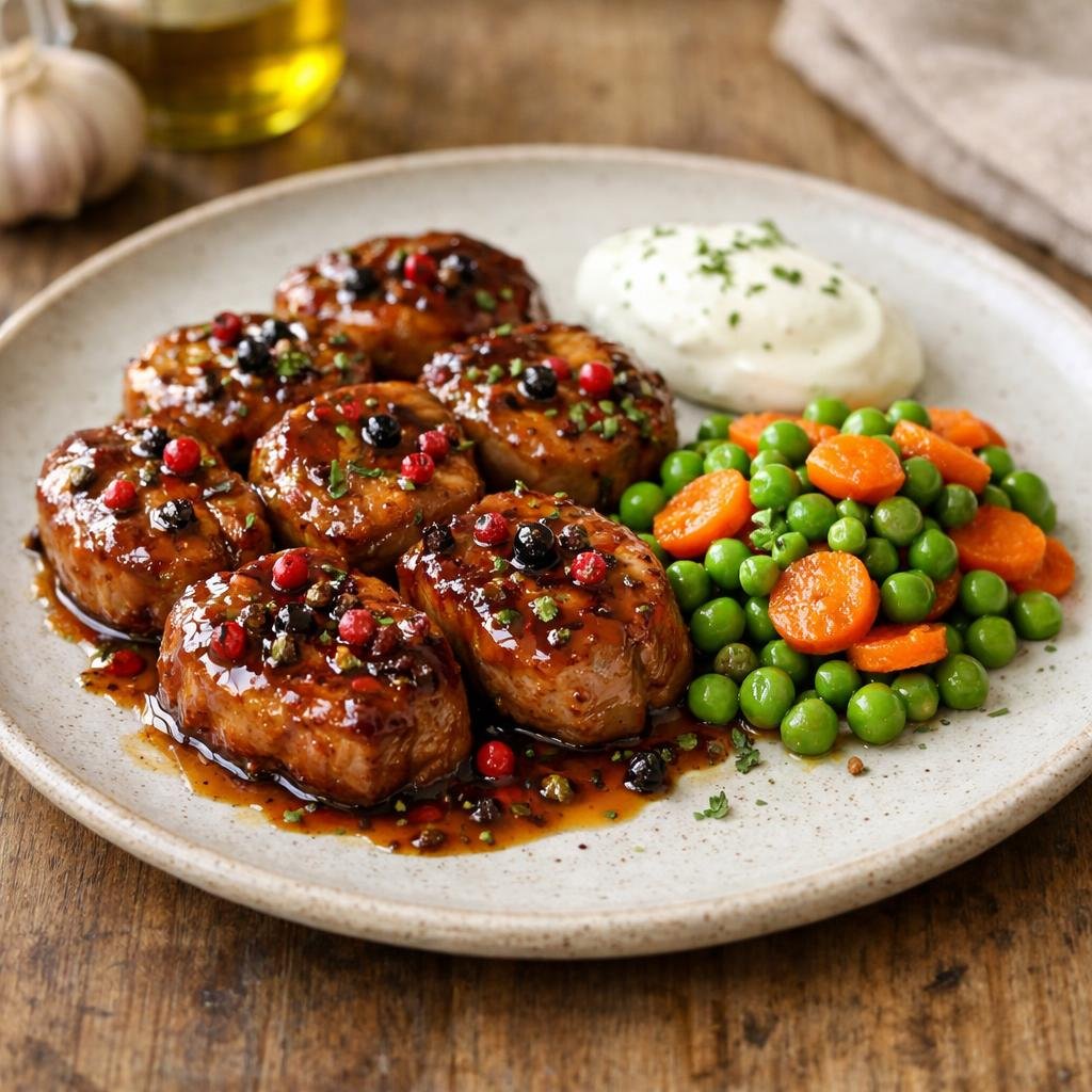 Médaillons de porc laqués