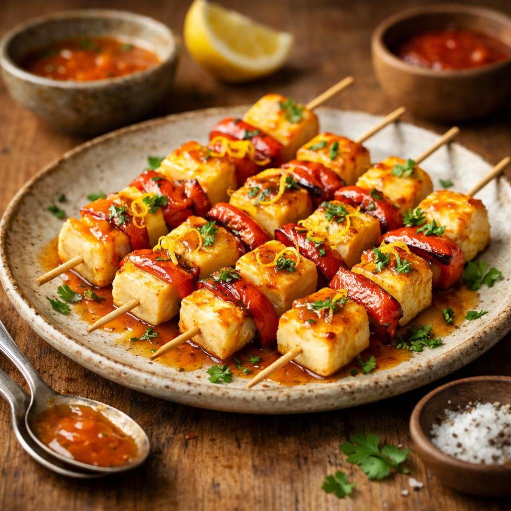 brochettes halloumi