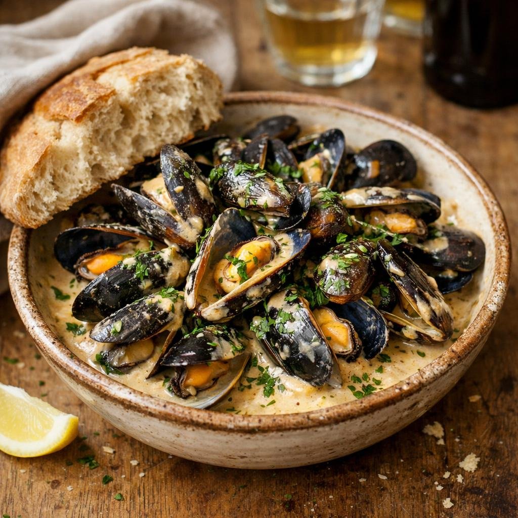 Moules à la bière brune