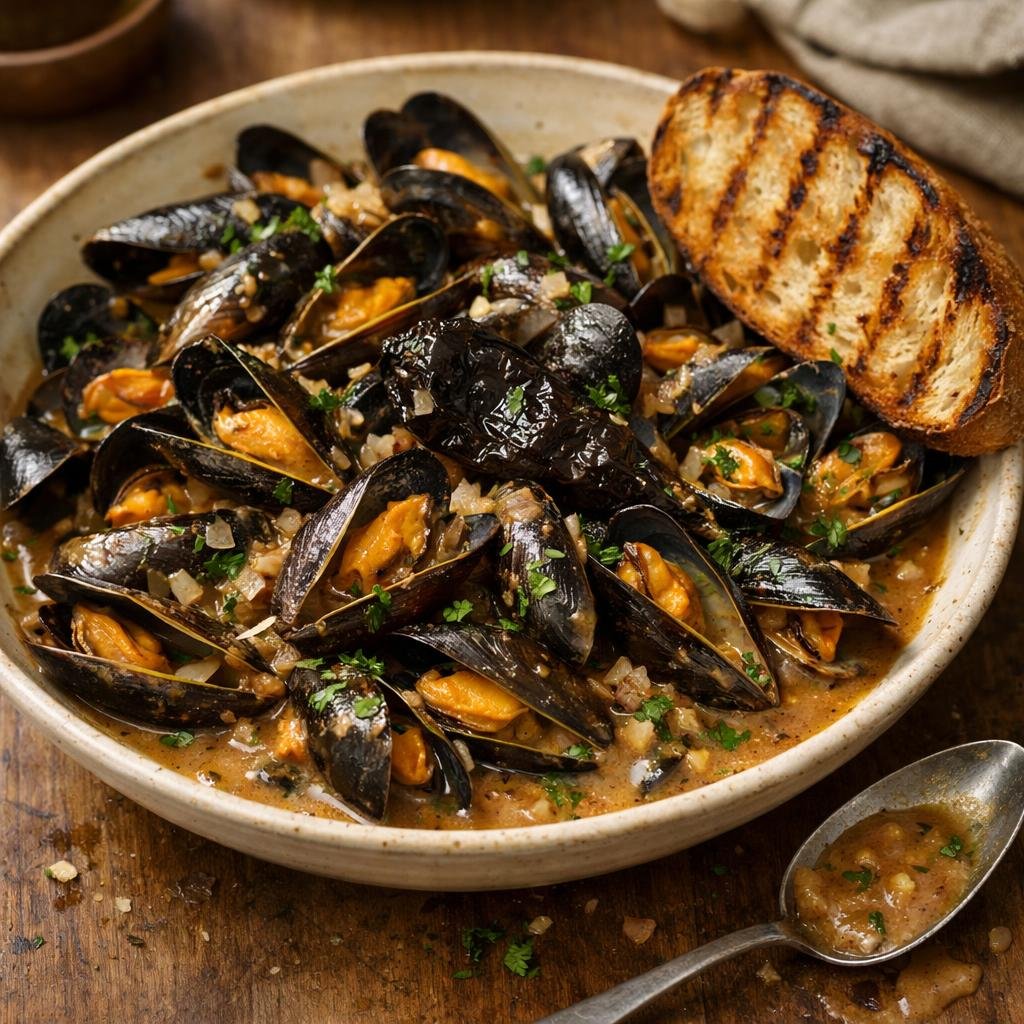 Moules Ancho bière