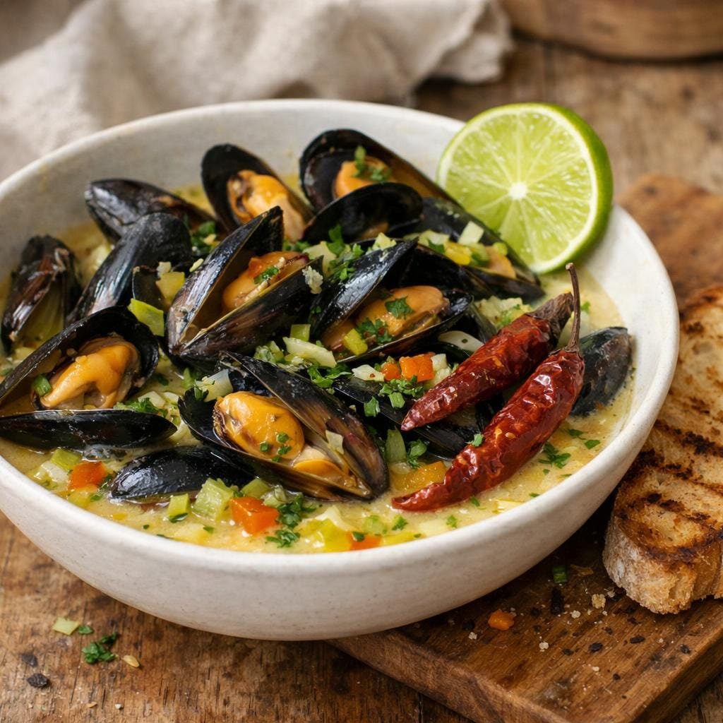 Moules au Aji Amarillo