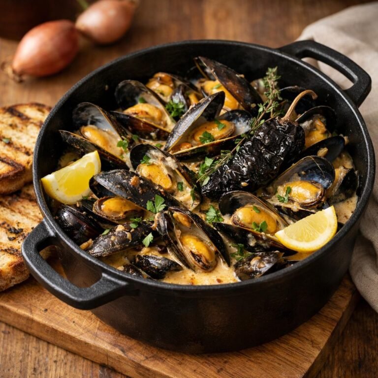 Moules au Chilhuacle noir