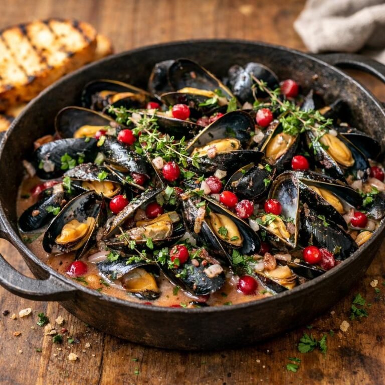 Moules au cidre cranberries