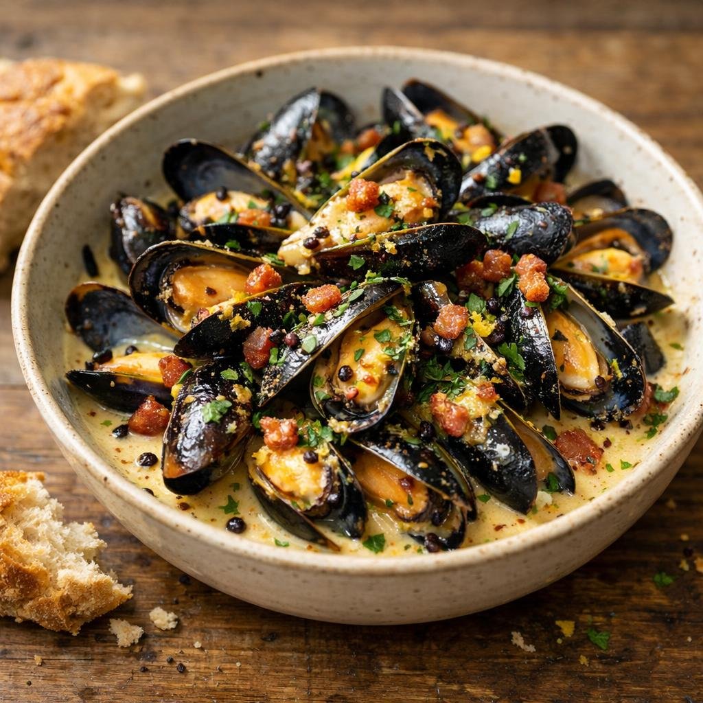 moules au cidre genièvre