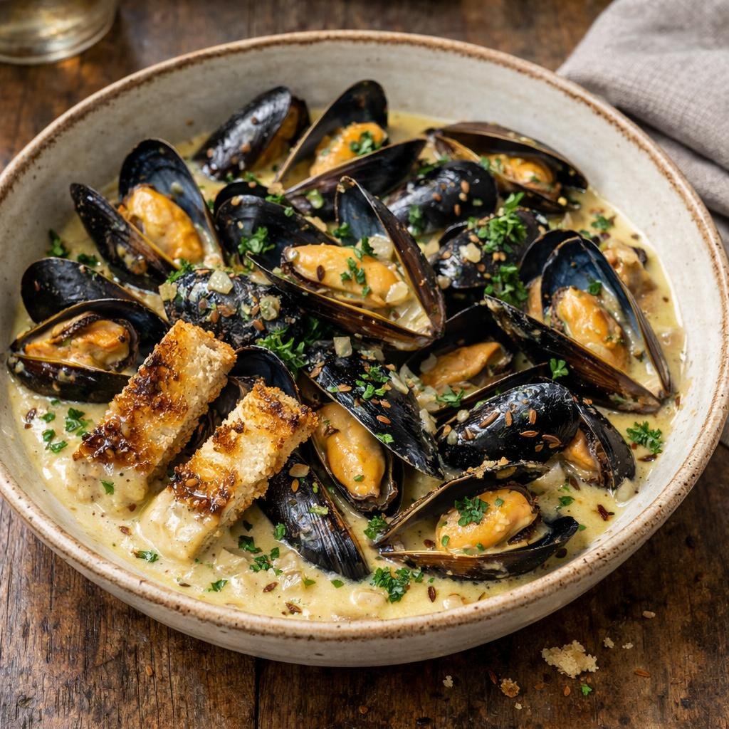 Moules au cidre cumin