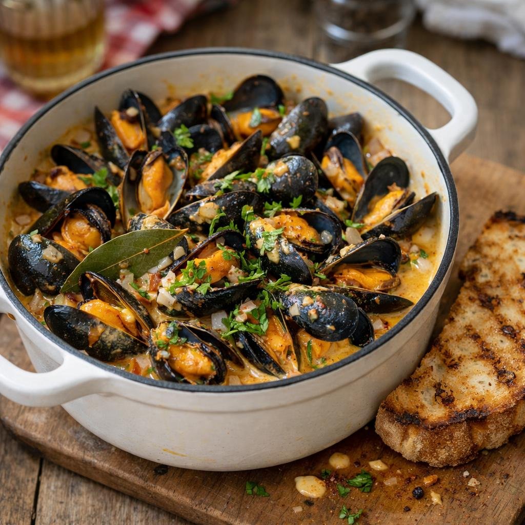 Moules au cidre fumado