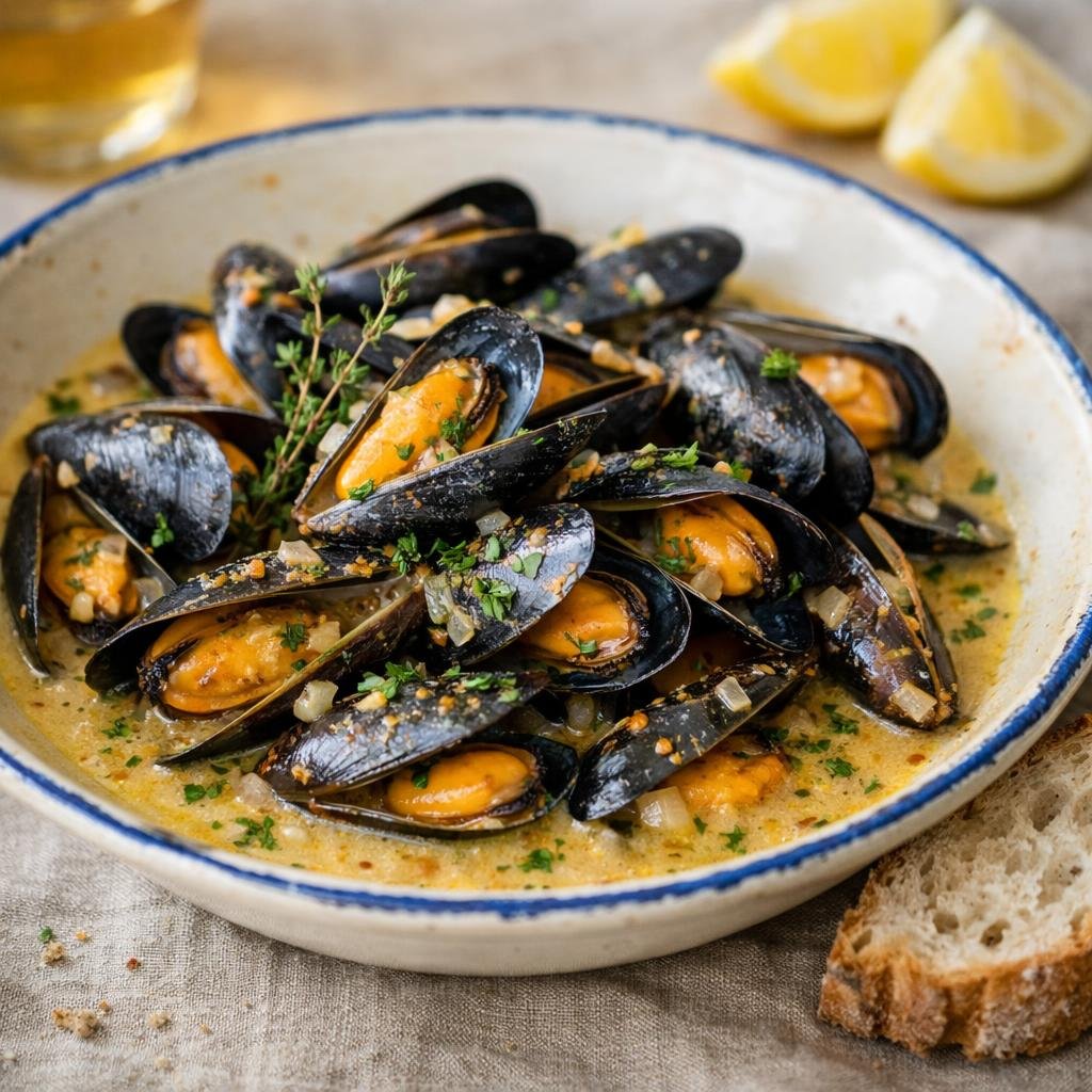 moules au cidre mandarine