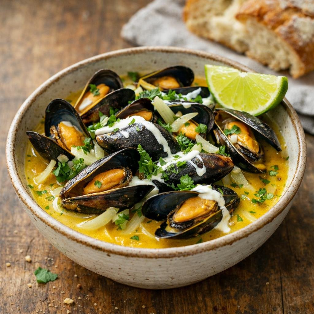 Moules coco curry