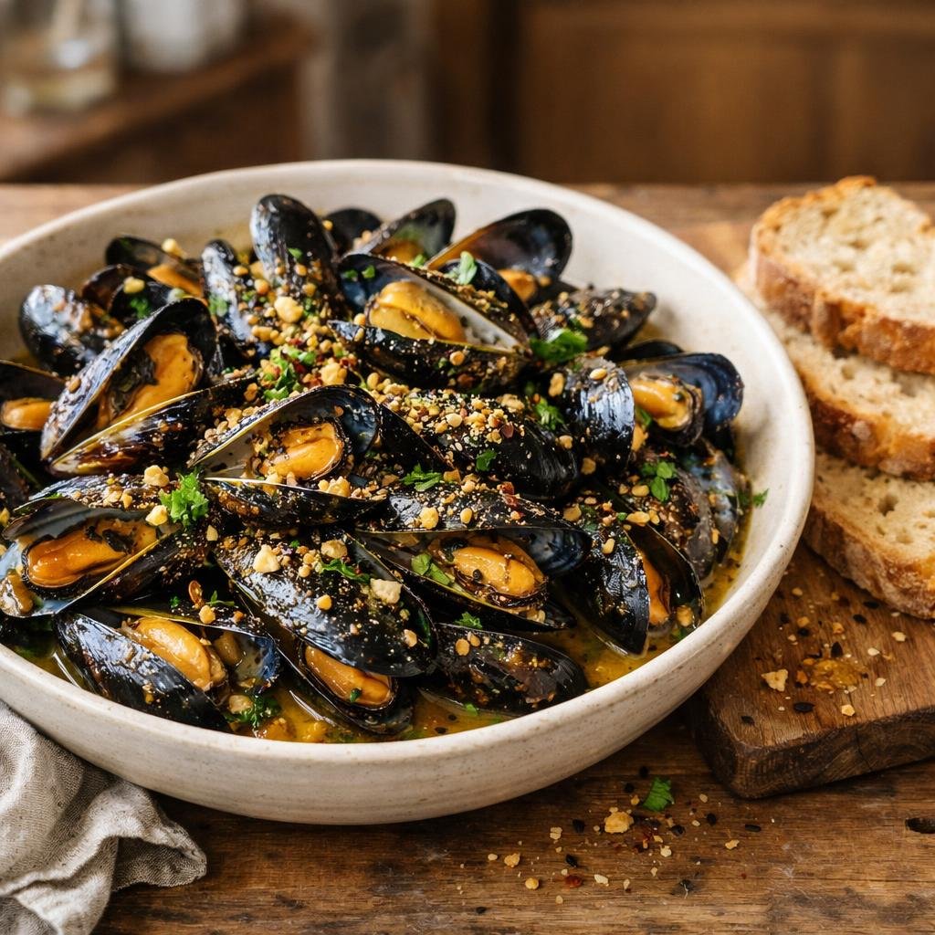 Moules au dukkah