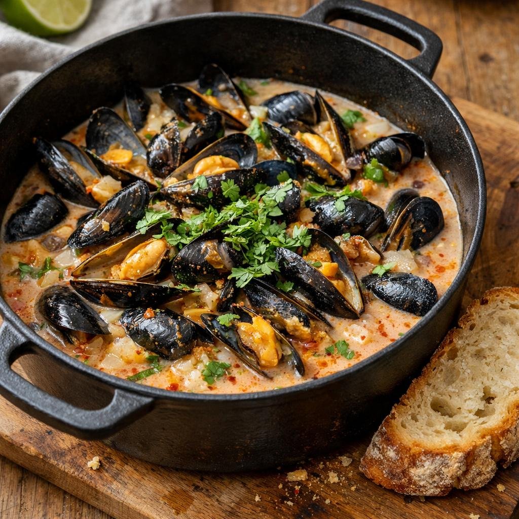 Moules au lait de coco
