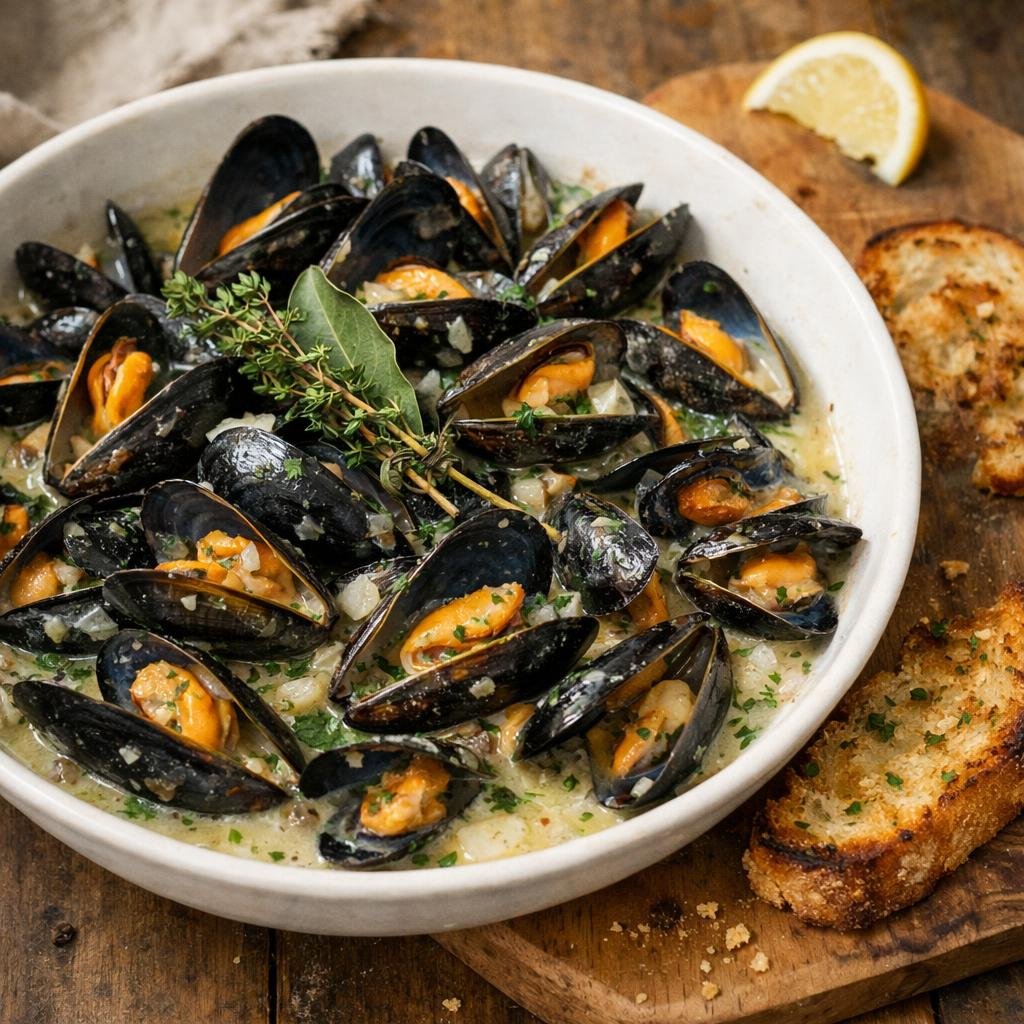 Moules au vin blanc