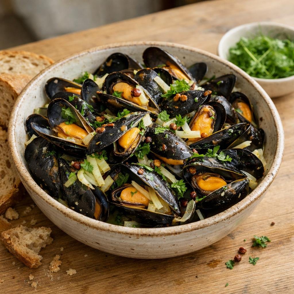 moules au vin blanc