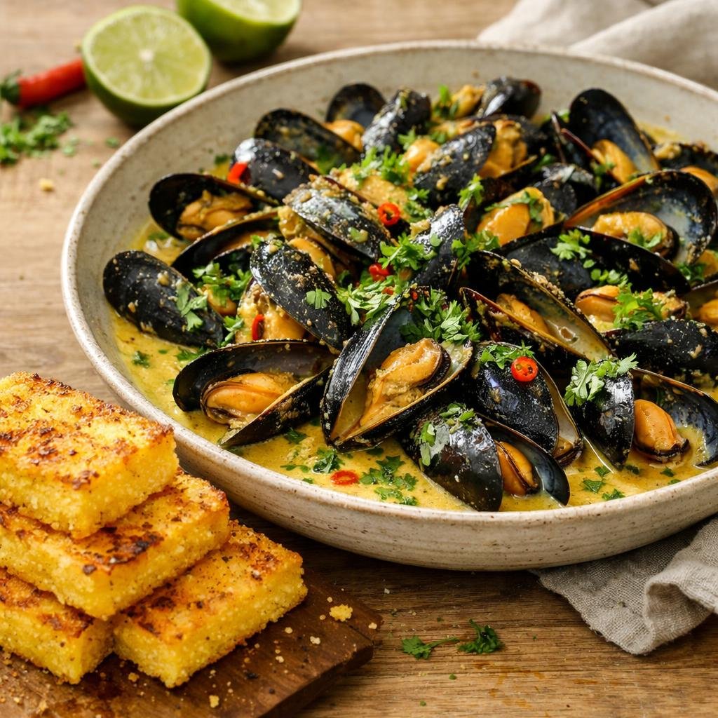 Moules coco curry