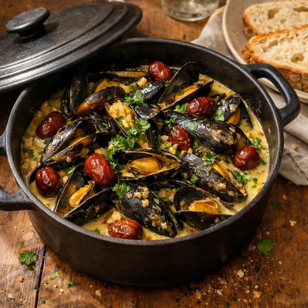 moules coco curry