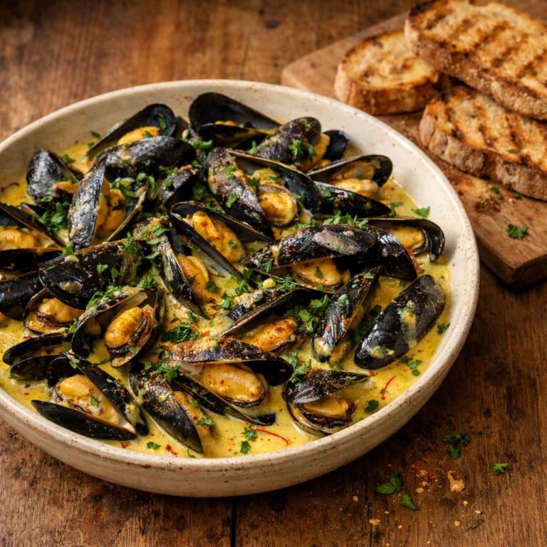 Moules crémeuses safran