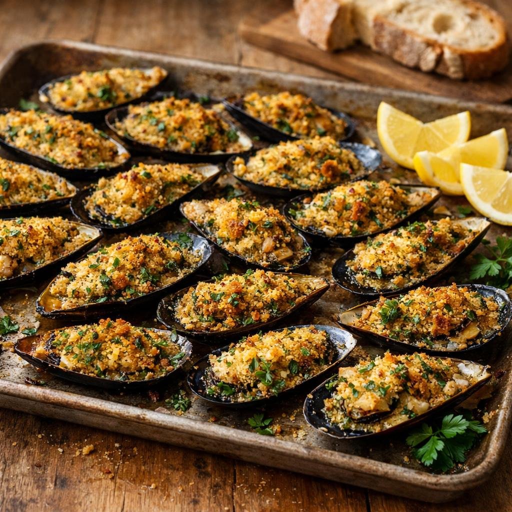 Moules gratinées provençales
