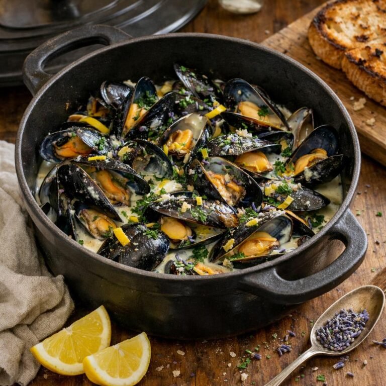 Moules marinières à la lavande