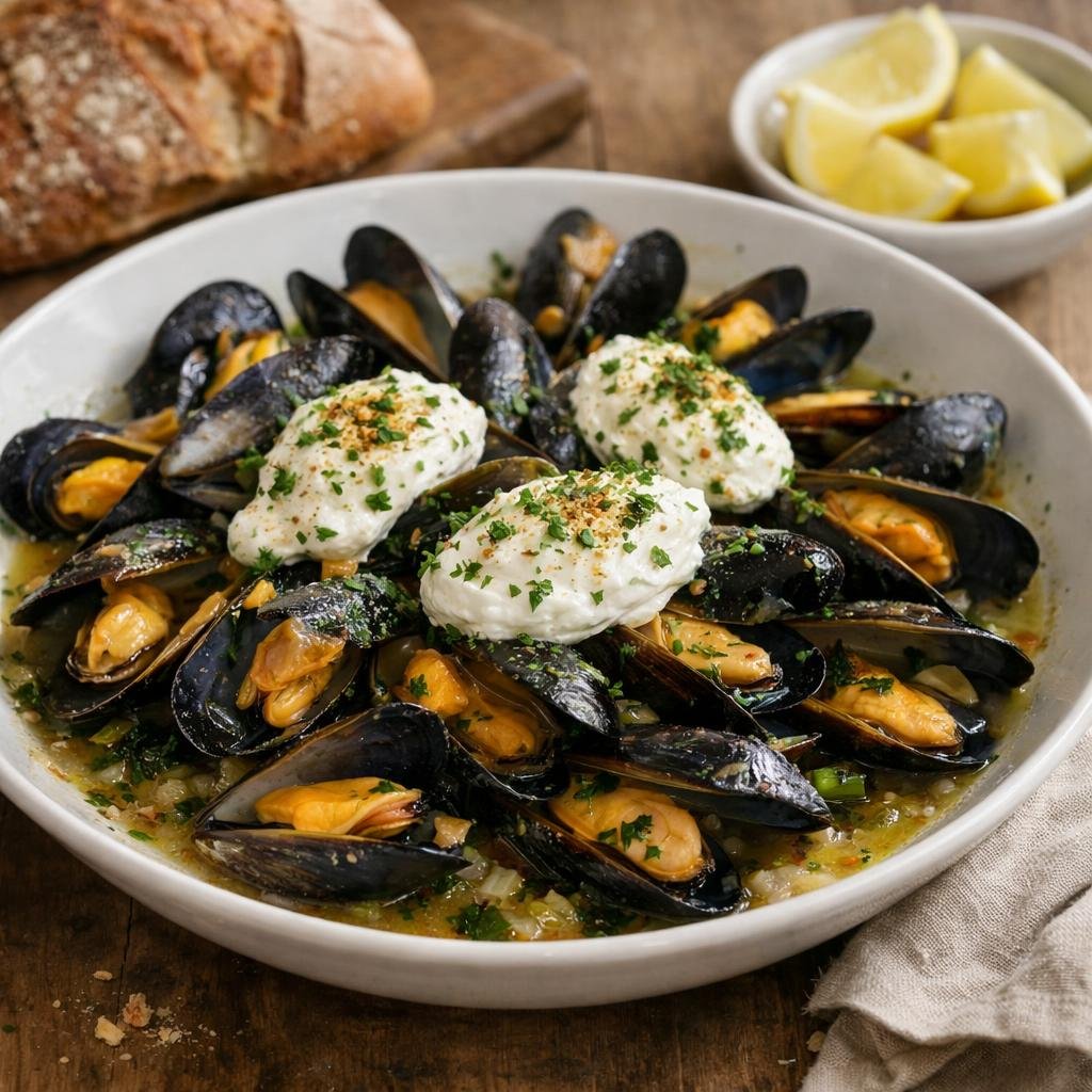Moules marinières au yaourt