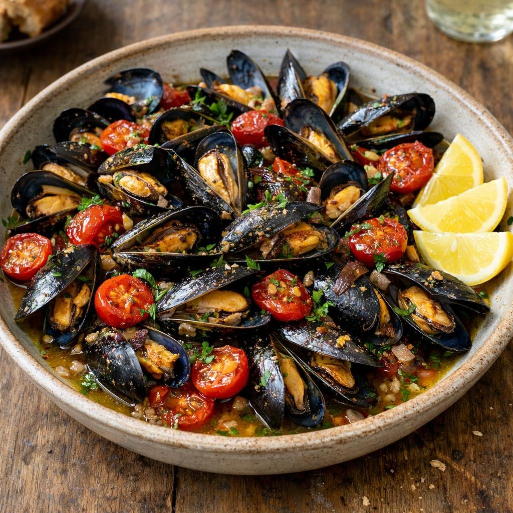 Moules marinières aux tomates
