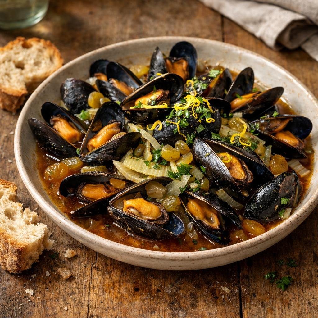 Moules au bouillon Sangria