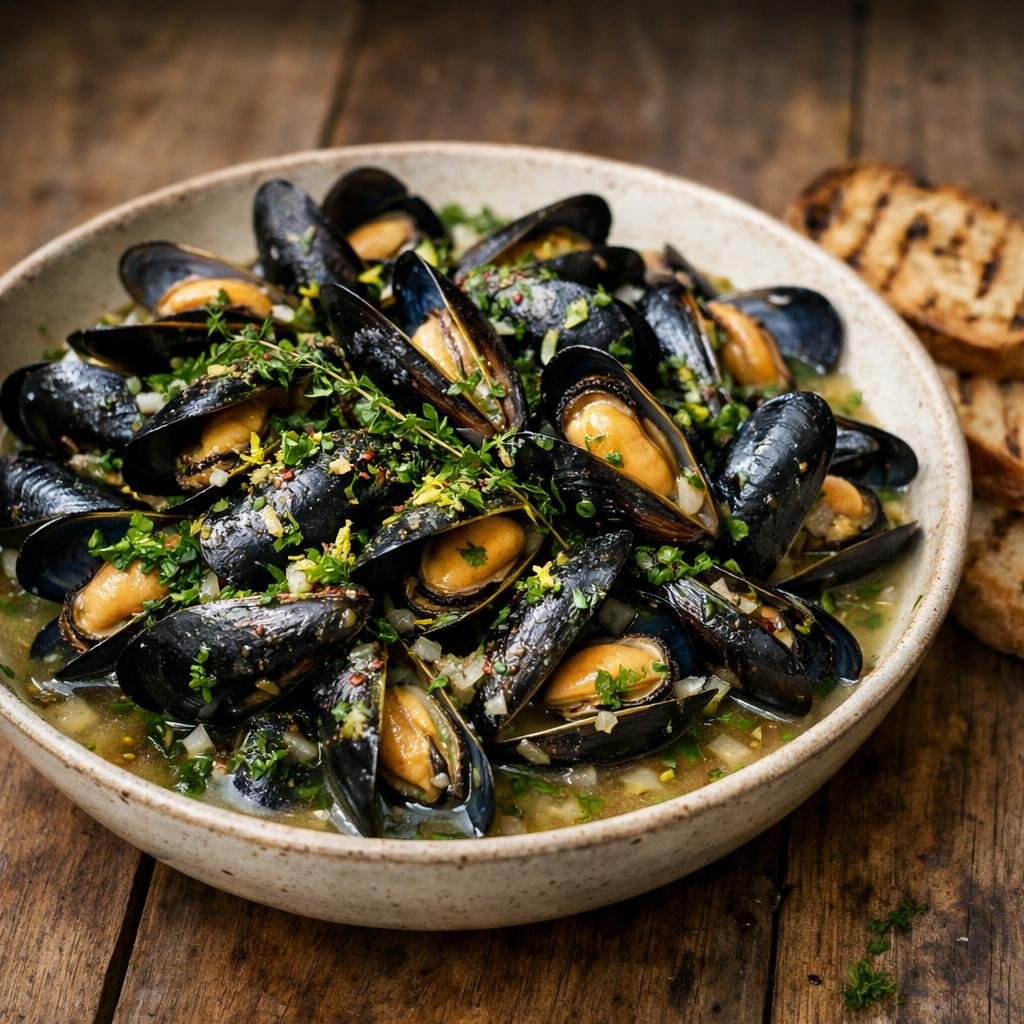 Moules vapeur au cidre
