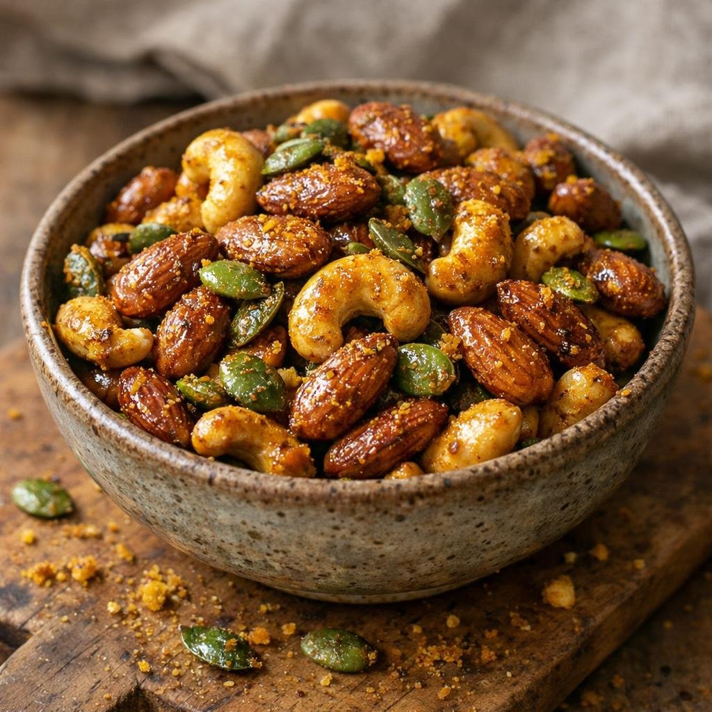 Noix rôties au curry