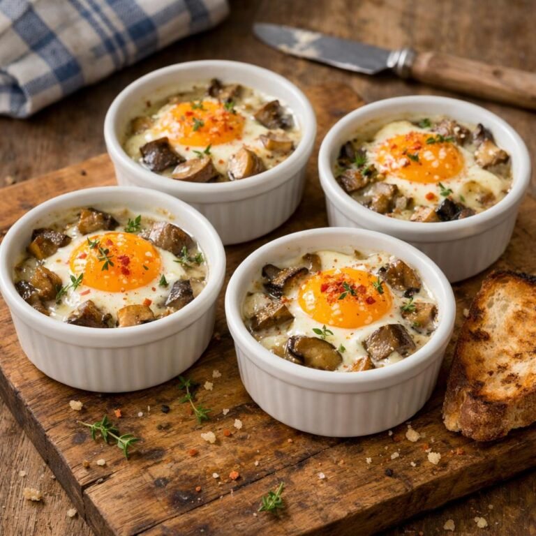 Œufs cocotte aux cèpes