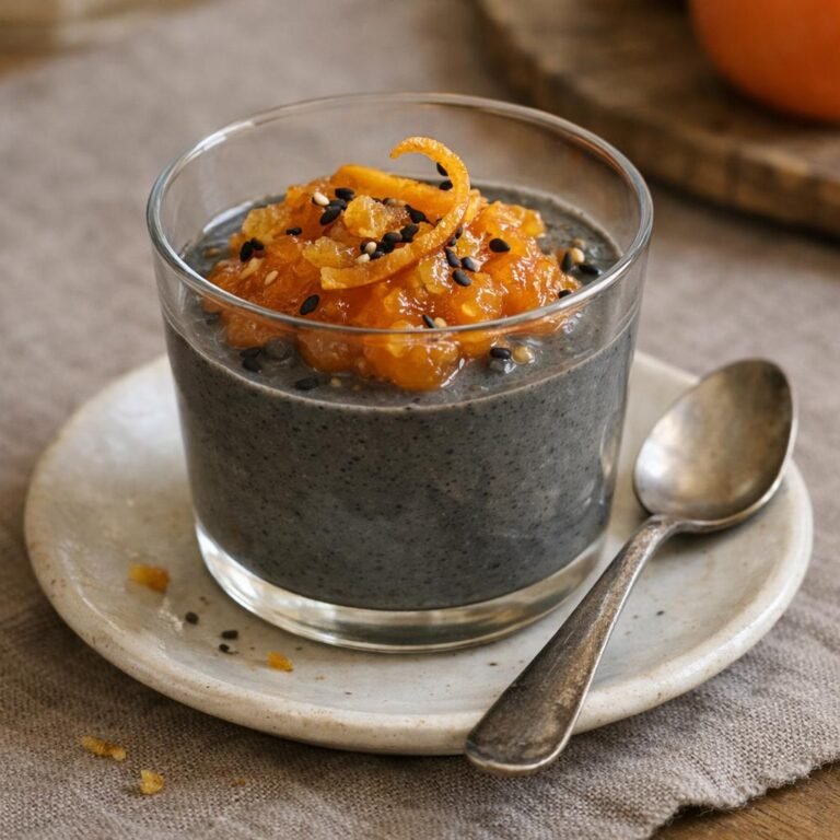 Panna cotta sésame noir
