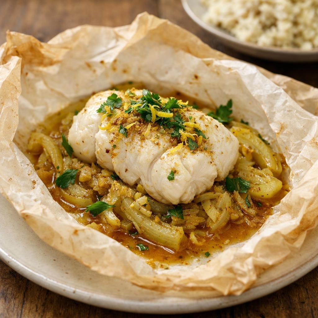 Papillote de lotte fenouil