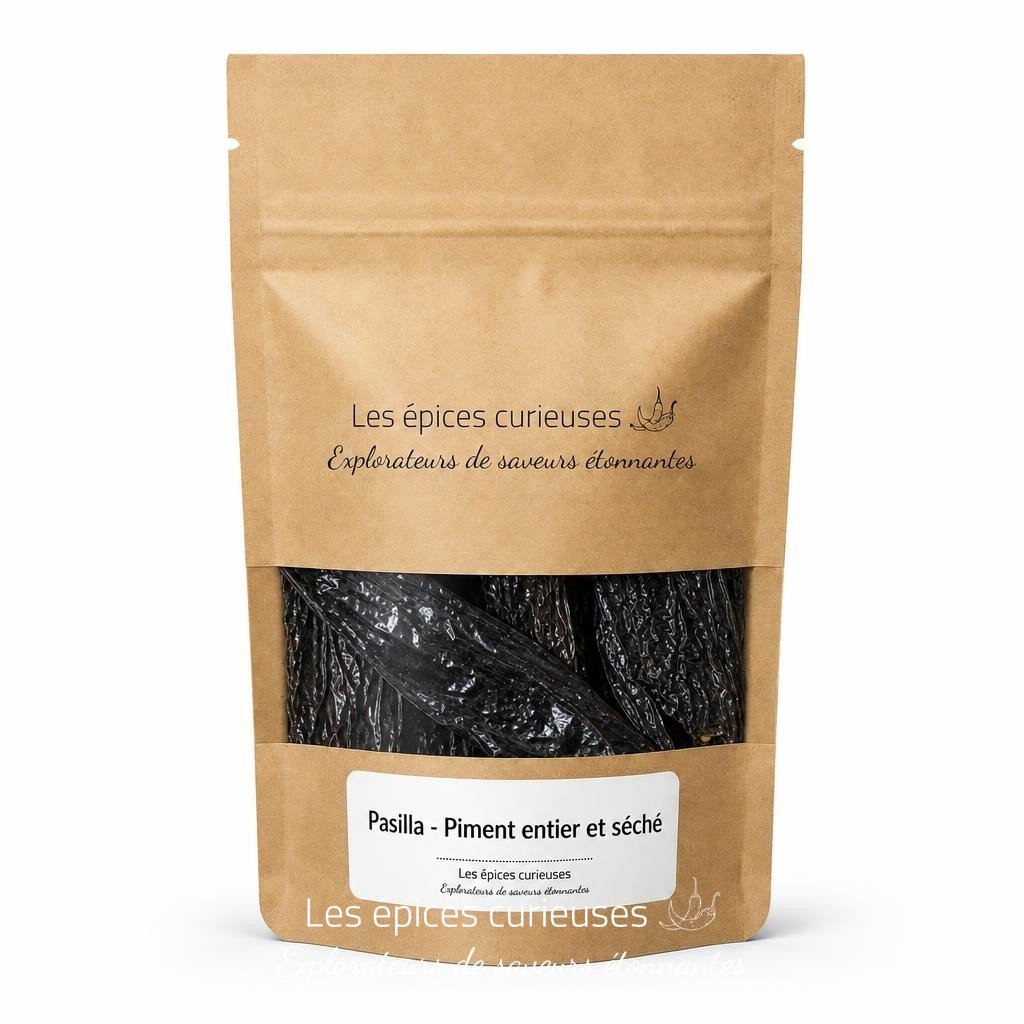 Pasilla - Piment entier et séché - Packaging - Les Épices Curieuses