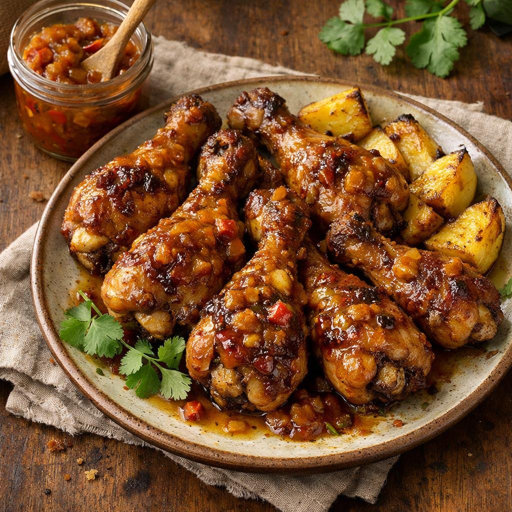 Pilons de porc caramélisés