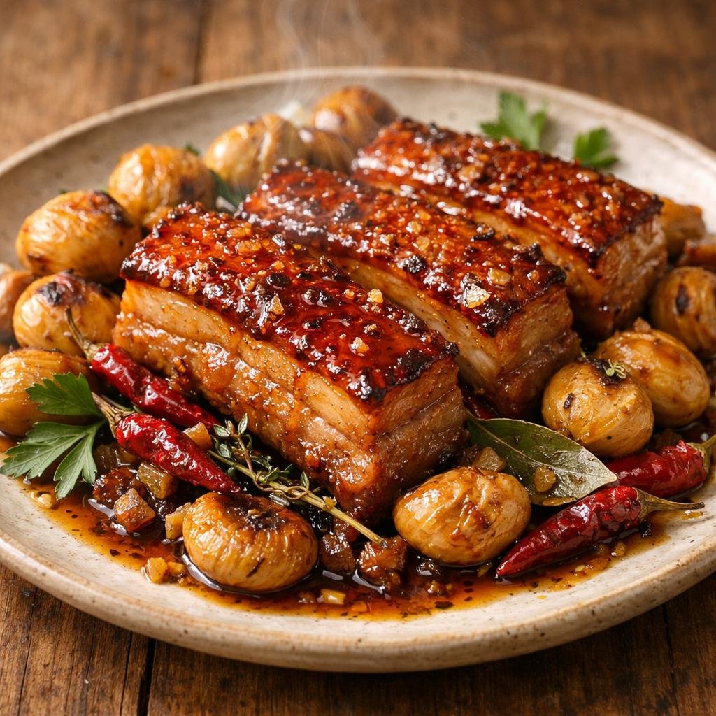 Poitrine de porc caramélisée