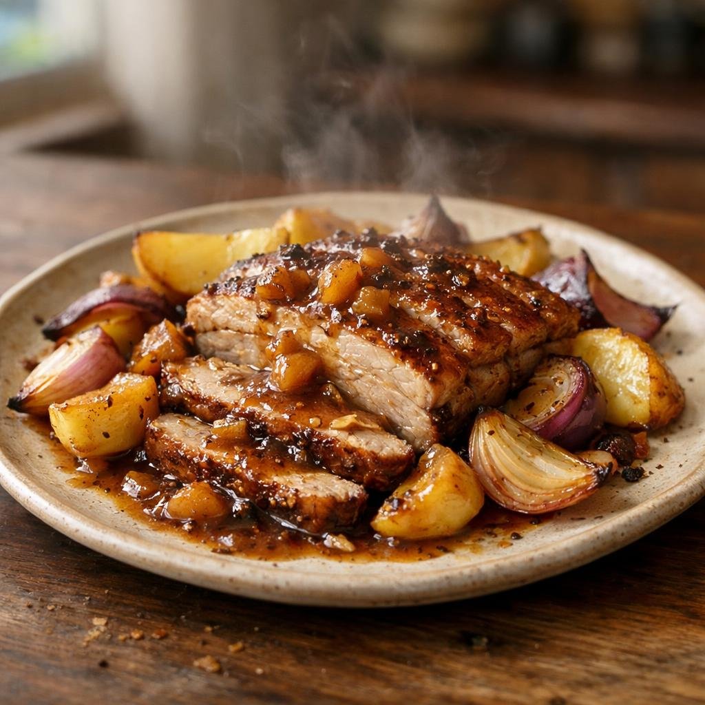 poitrine de porc confite