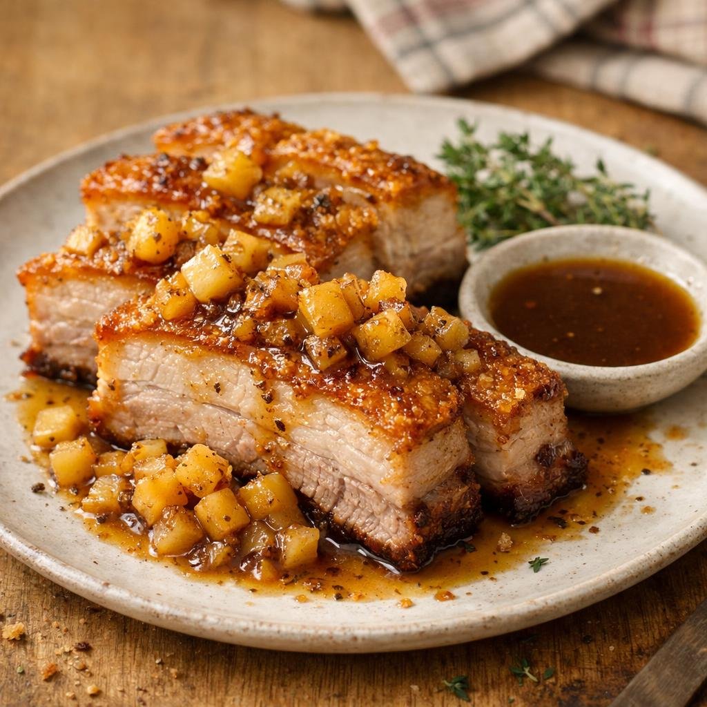 Poitrine de porc croustillante