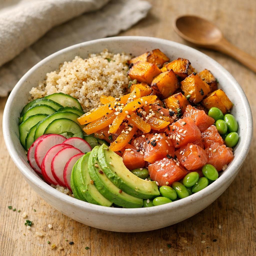 Poke bowl automnal saumon