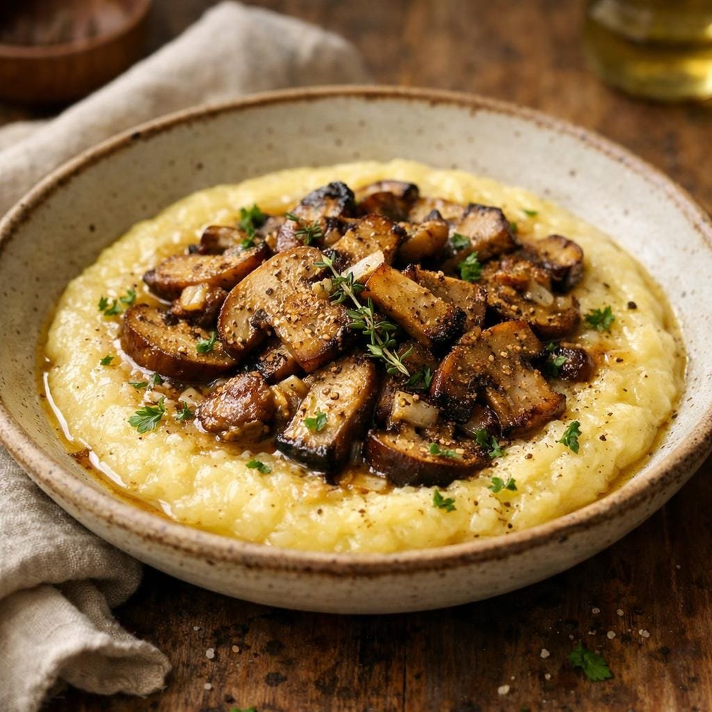 Polenta crémeuse aux cèpes