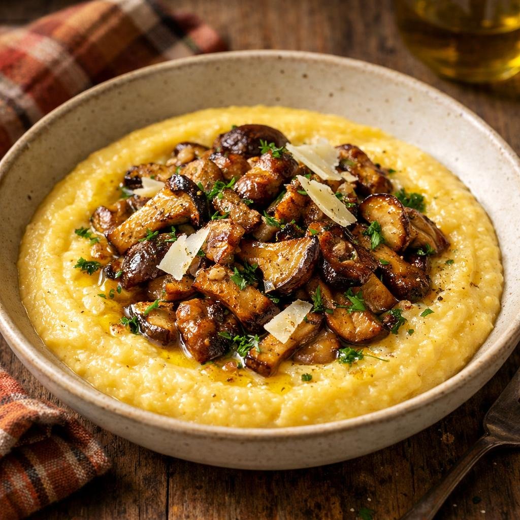 Polenta crémeuse aux cèpes